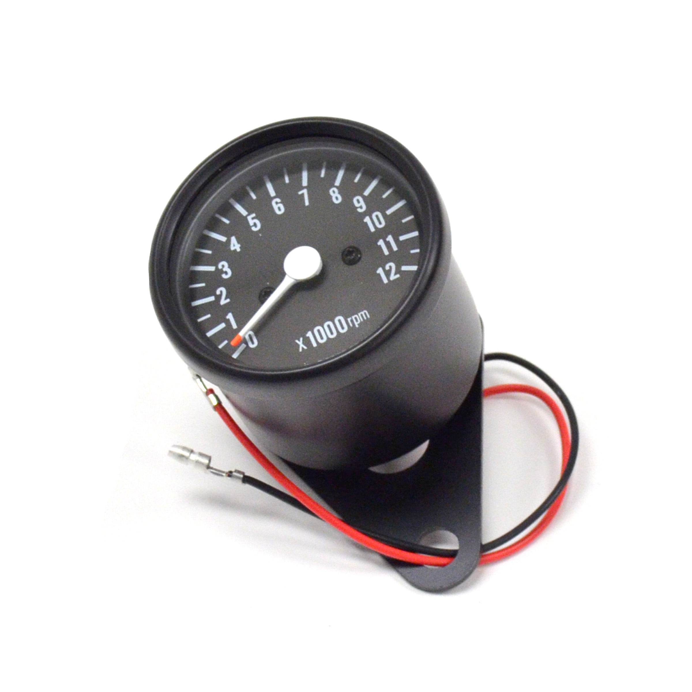 Mini Tach with Clamp Universal Black Motorcycle Mechanical Tachometer