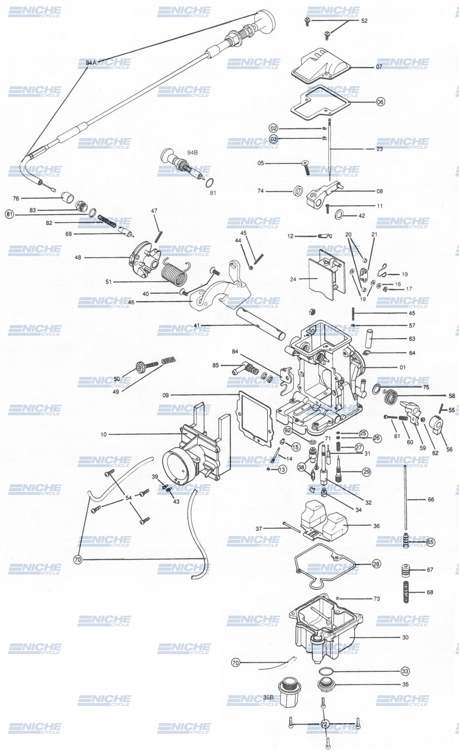 Mikuni TM40-6 Exploded View - Replacement Parts Listing