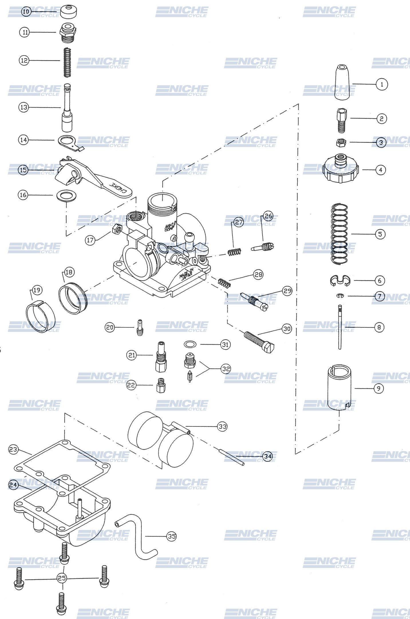 Mikuni VM18-144 Exploded View - Replacement Parts Listing VM18-144_parts_list