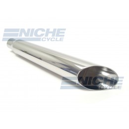 18" 1.75" ID Mechanical Baffle Motorcycle Muffler Slash Cut Chrome 1.75" 009-0514