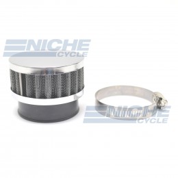 50mm Chrome End Cap Air Filter 12-50350