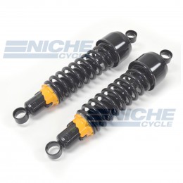 Vintage Japanese Style Rear Shock Set, Eye to Eye Mounting - Black, Yellow 17-055BY