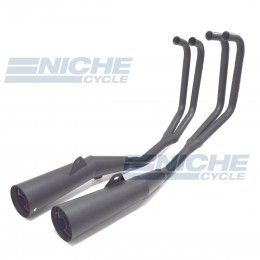 Yamaha XJ750 Seca 750 Removable Baffles 4-Into-2 Black Megaphone Exhaust System 204-1409