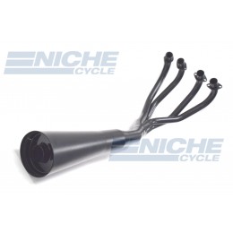 Honda CB750K 69-76 MAC 4-Into-1 Black Megaphone Exhaust System 501-1401