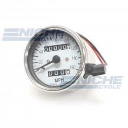 Mini Speedo 2.1:1 ODO/Trip White 58-43669A