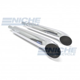 Kawasaki KZ1000 Slip On Motorcycle Mufflers Turnout Chrome  002-0510