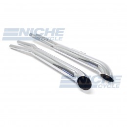 Honda CB650 Custom Slip On Motorcycle Mufflers Turnout Chrome  001-3210