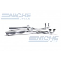 Honda 1100 Gold Wing Rolled 4-Into-2 Chrome Slash Cut Exhaust System 001-1084