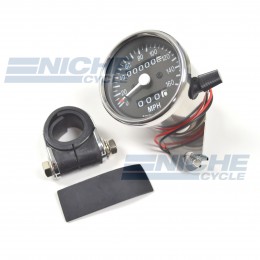 Mini Speedometer Gauge w/Bar Clamp 160 MPH - 2.1:1 Ratio 58-43667
