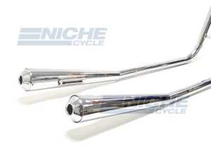 Honda CB350 CB360 Slip On Mufflers Kerker Style Reverse Cone Chrome 1.5" 001-0113K