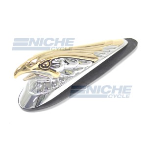 Chrome/Gold "Live To Ride" Eagle Fender Emblem 07-83231