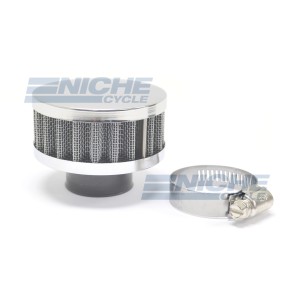 35mm Chrome End Cap Air Filter 12-50335