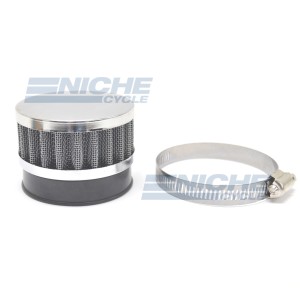 60mm Chrome End Cap Air Filter 12-50360