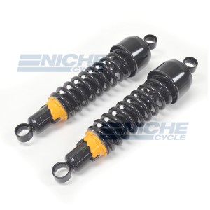 Vintage Japanese Style Rear Shock Set, Eye to Eye Mounting - Black, Yellow 17-055BY