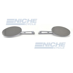 Billet Oval Mirror Set For Metric Cruisers - Short Stem 20-26305