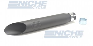 16" Black Ribbed Turnout Muffler 80-45710B