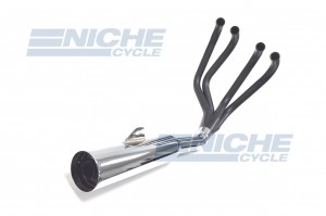 Honda CB500/4 CB550 MAC 4-Into-1 Black/Chrome Canister Exhaust System 801-0601