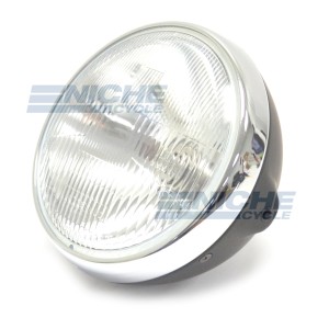 7" Headlight w/Sealed Beam Flat Blk/Chr 66-64362D