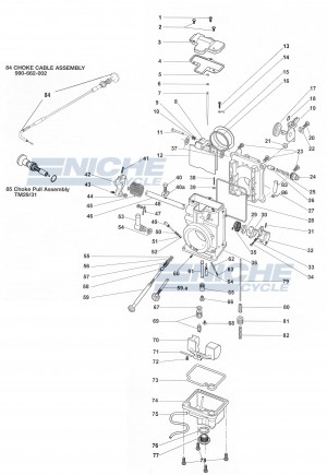 HSR42/Mikuni TM42 Exploded View - Replacement Parts Listing HSR42-TM42_parts_list