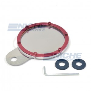 Stainless & Billet Round Tax Disc - Red 86-28814