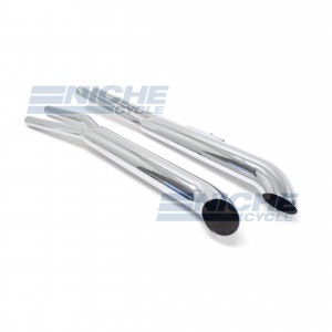 Honda CB650 Custom Slip On Motorcycle Mufflers Turnout Chrome  001-3210