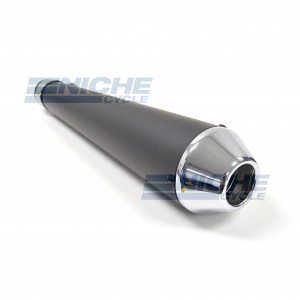 17" Black & Chrome Shorty Reverse Cone Muffler 80-84030BC