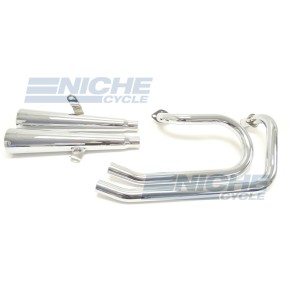 Honda VT500 Ascot 83-84 2-Into-2 Chrome Megaphone Exhaust System 001-2527