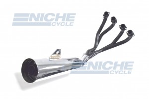 Honda Nighthawk 700 S 4-Into-1 Black,Chrome Canister Exhaust System 801-3001