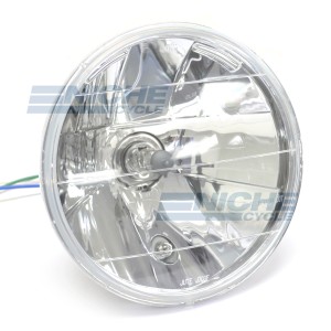 7" Headlight Light Unit - Crystal Clear 60w/55w H4 w/ Pilot Light DOT J703F-S